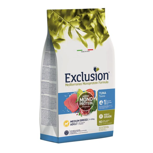 Exclusion Mediterraneo Monoprotein Noble Grain Adult Tuna Medium 12kg